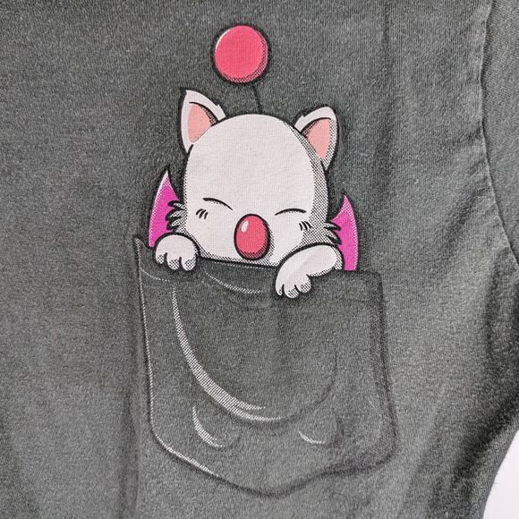 TeeFury Girls Youth Medium Official Rare Final Fantasy Moogle Pocket T-Shirt - Picture 2 of 6